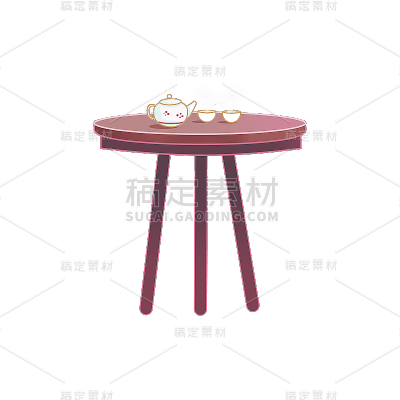 卡通感桌子元素贴纸