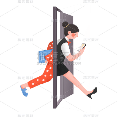 卡通感金融行业人物元素