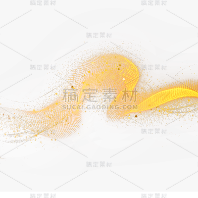 黄色酷炫光效金色飘渺奢华曲线元素-GDFXPM2302
