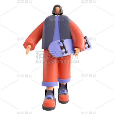 C4D-潮酷运动人物插画7