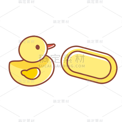 卡通感文体娱鸭子元素 
