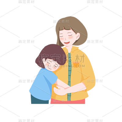 卡通感母亲节母女元素贴纸