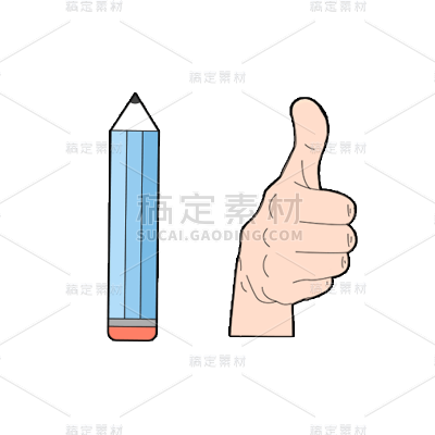 卡通感金融行业铅笔元素