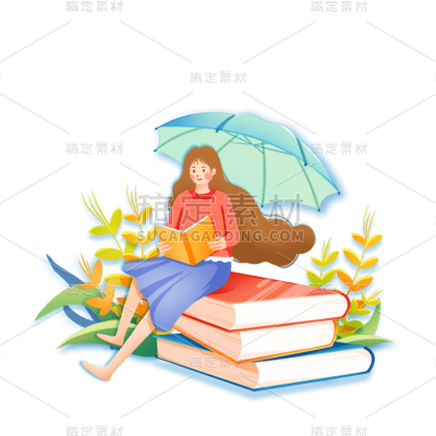 卡通感女生元素贴纸