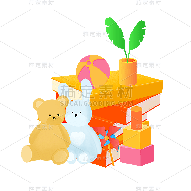 卡通感教育行玩具元素
