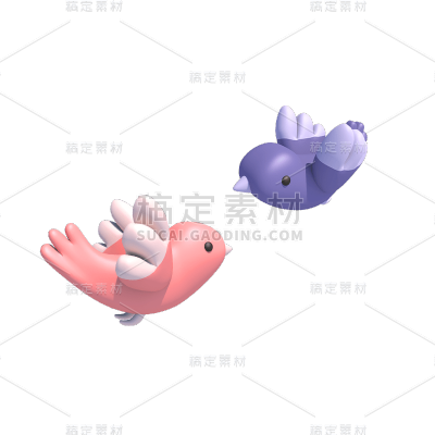 3D鸟元素贴纸