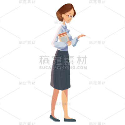 卡通感教师节女生元素贴纸