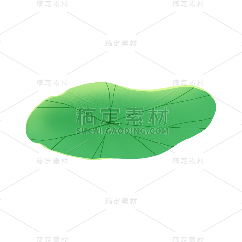 夏至荷叶元素中国风贴纸