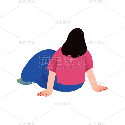 卡通感青年节女生元素贴纸