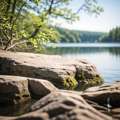 insMind Outdoor Background Lakeside Rocks