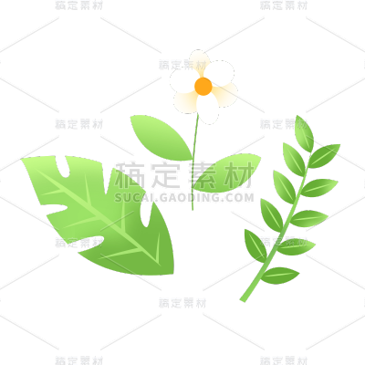 卡通感教育培训花元素贴纸