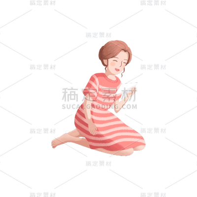 卡通感母亲节女人元素贴纸