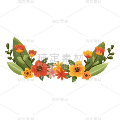 卡通感母亲节花元素贴纸
