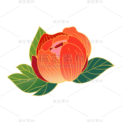 卡通感国庆节鲜花元素贴纸