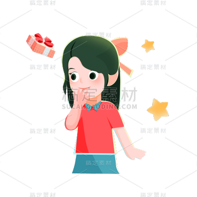 卡通风教育培训女生氛围元素