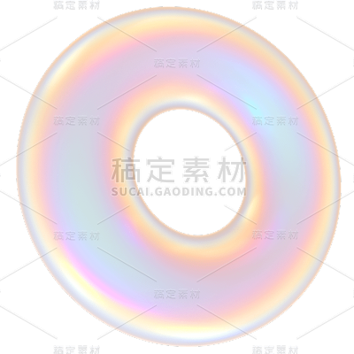 C4D半透明圆环酸性设计元素贴纸