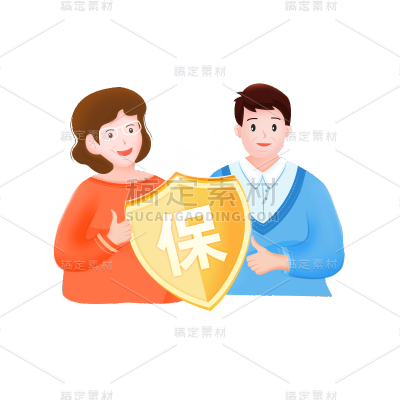 卡通感母亲节人物元素贴纸