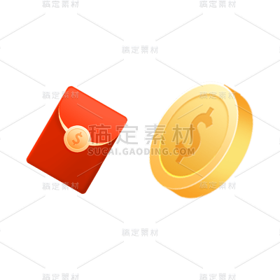 卡通感金融金币元素