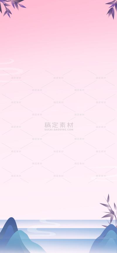 七夕通用古风渐变模板背景素材