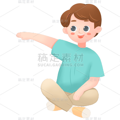 卡通感父亲节男孩元素贴纸