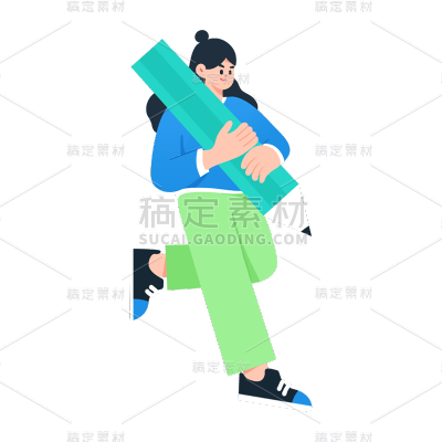 卡通感教育培训女生元素贴纸
