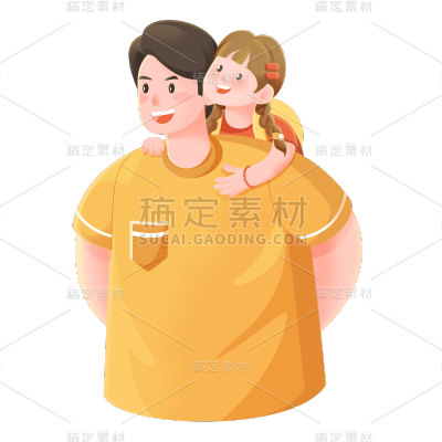 卡通感教育培训父女元素贴纸