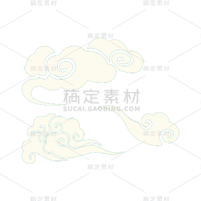 祥云元素中国风贴纸