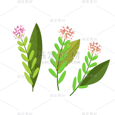 卡通感花元素贴纸
