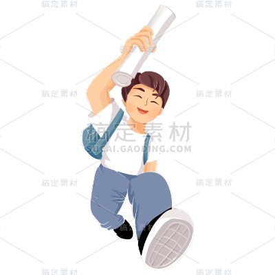 卡通感教育男生行业元素贴纸