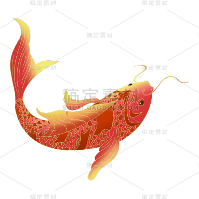 卡通感鲤鱼元素