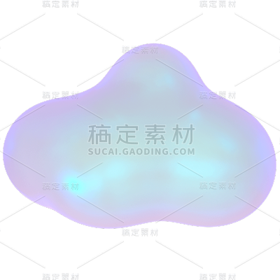 C4D紫色半透明云朵酸性设计元素贴纸