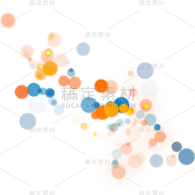 彩色绿色蓝色橙色圆点发光光点光晕光效元素-GDFXPM2302