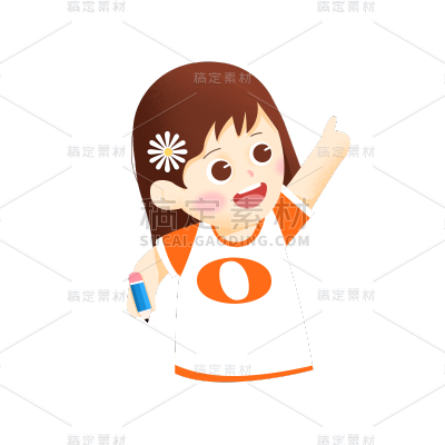卡通感教育培训女生元素贴纸