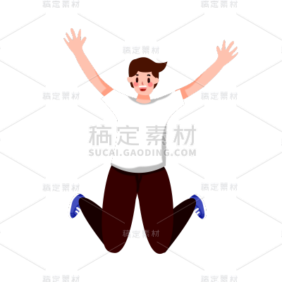 卡通感国庆节男性元素贴纸