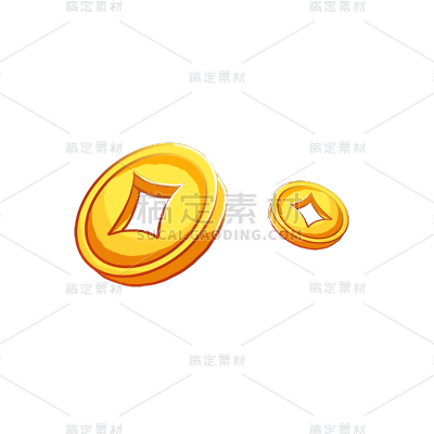 中国风春节铜钱元素贴纸