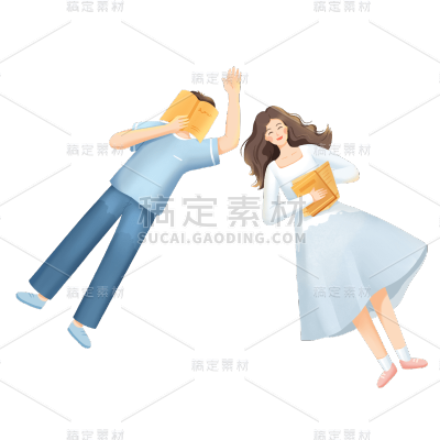 卡通感情人节情侣元素贴纸
