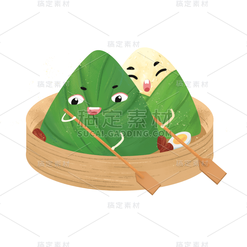 卡通感端午节粽子元素贴纸