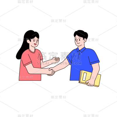 卡通感教育培训人物元素贴纸