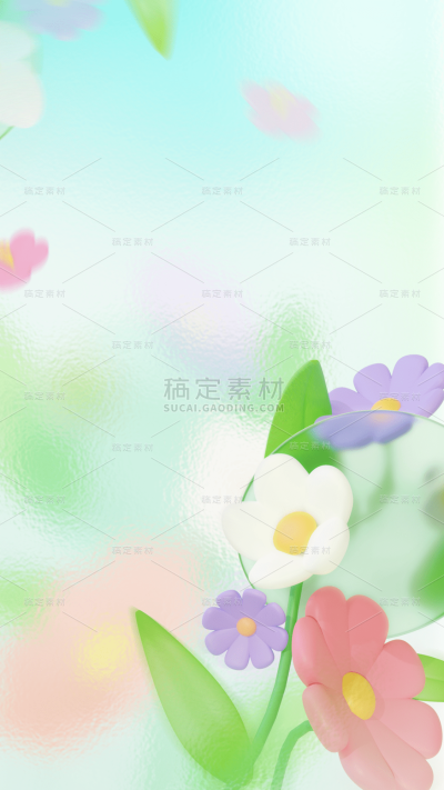 通用弥散风花朵图片背景元素素材