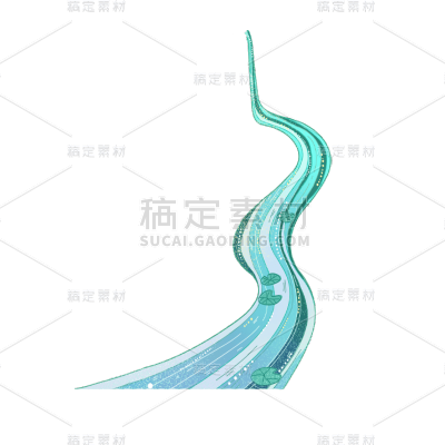 中国风重阳节水流元素贴纸