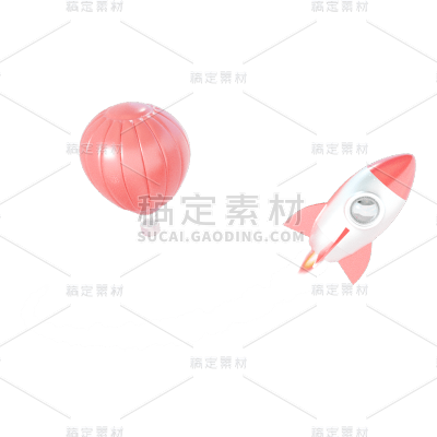 3D火箭元素贴纸
