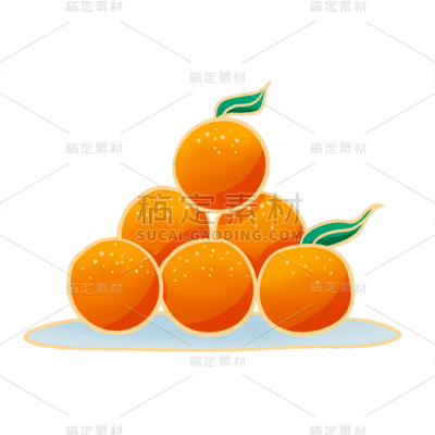卡通感教育行业桔子元素贴纸