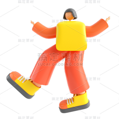 C4D人物插画素材贴纸