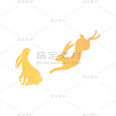 中秋节中秋佳节八月十五兔子元素素材