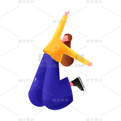 卡通感金融行业人物元素