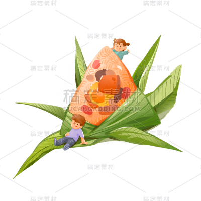 卡通感端午节粽子元素贴纸
