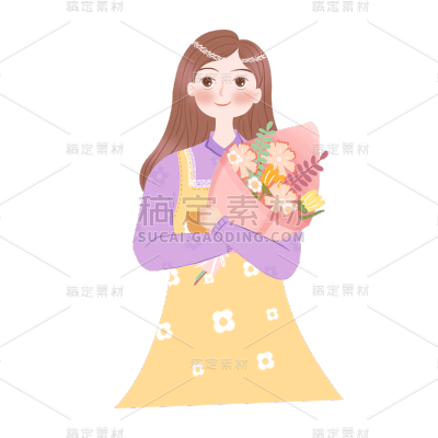 卡通感母亲节女人元素贴纸