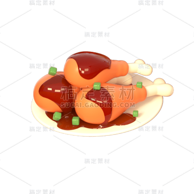 3D鸡腿元素贴纸