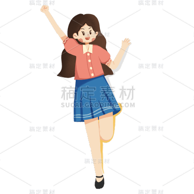 卡通感教师节女生元素贴纸