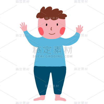 卡通感教育培训男孩元素贴纸